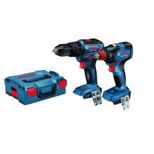 BOSCH Twin Pack GSB 18V-55 Combi Drill//GDX 18V-200 Impact Wrench (body only)