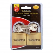 Sterling Standard Brass Padlock 50mm Twin Pack