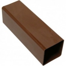 Plain End Square Downpipe 65mm Brown