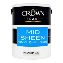 Crown Trade Mid Sheen Vinyl Emulsion Magnolia 5Lt