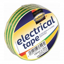PVC Electrical Tape Green/Yellow 19mm x 20Mt