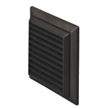 Domus EasiPipe F4904 Louvred Vent + Flyscreen Black