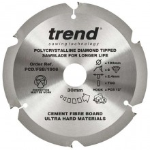 Trend Fibreboard Saw Blade PCD 190mm x 30mm x 6T