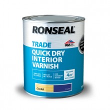 Ronseal Trade Quick Dry Internal Varnish Clear Satin 750ml