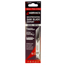 ABRACS Expert Wood / Metal Recip Saw Blade 150mm x 19mm x 0.9mm 5PC Pack