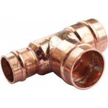 Copper Solder Ring Reducing Tee 22mm x 15mm x 22mm