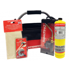 Rothenberger Tote Bag Superfire 2 Torch, Mapp Gas, Solder Mat & 15mm Pipe Slice