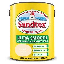 Sandtex Microseal Ultra Smooth Masonry 5Lt Cornish Cream