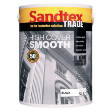 Crown Trade Sandtex High Cover Smooth Masonry Paint 5Lt Black