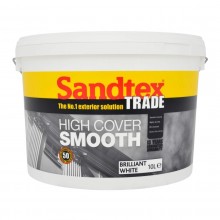 Crown Trade Sandtex High Cover Smooth Masonry Paint 10Lt Brilliant White
