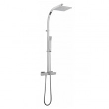 Velo Square Thermostatic Rigid Riser Shower with Handset