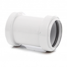 Polypipe WP26 Push Fit Waste Straight Coupling Double Socket 40mm White