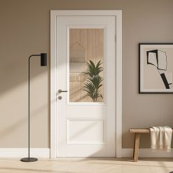 Deramore Internal White Primed 1 Lite Clear Glazed Door