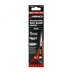 ABRACS Expert Wood Recip Saw Blade 150mm x 19mm x 1.2mm 5PC Pack