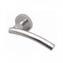 Curve Door Handle on Rose Polished Chrome