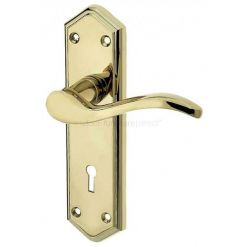Paris Suite Door Handles on Lockplate PVD Brass