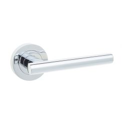 Petra Door Handle On Rose Polished Chrome