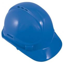 Safety Helmet with Adjustable Harness - Blue