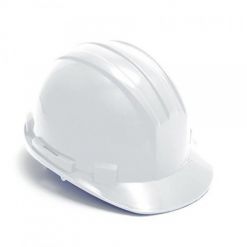 Safety Helmet with Adjustable Harness - White
