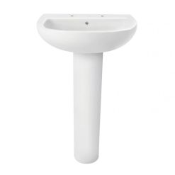 Roca Havana 550mm 2 Tap White Basin & Pedestal Pack