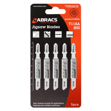 ABRACS ABT118A Jigsaw Blades Metal 5PC Pack