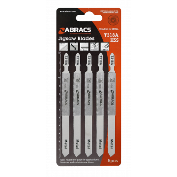 ABRACS ABT318A Jigsaw Blades Metal 5PC Pack