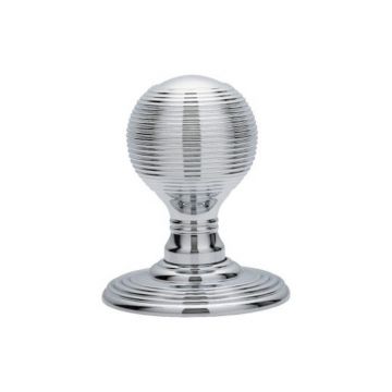 Delamain DK37CCP Reeded Door Knobs Polished Chrome