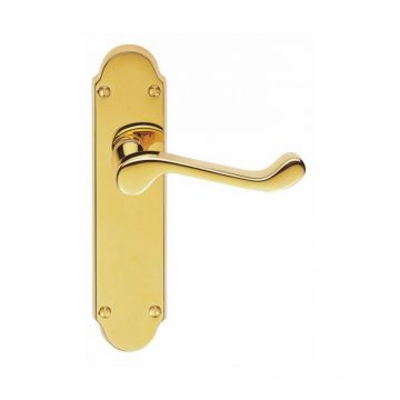 Epsom Suite Door Handle on Latchplate Polished Brass
