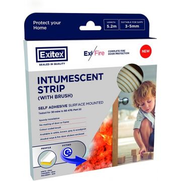 Surface Mounted SA Intumescent Strip 5.2M With Brush Brown