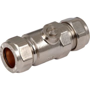 QQM Isolation Value Full Flow Brass CP 15mm