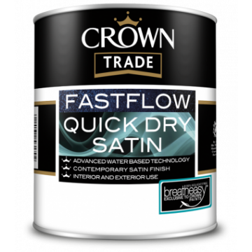 Crown Trade Fastflow Quick Dry Satin White 1L