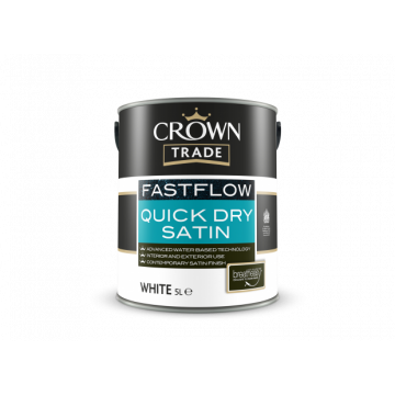 Crown Trade Fastflow Quick Dry Satin White 5Lt