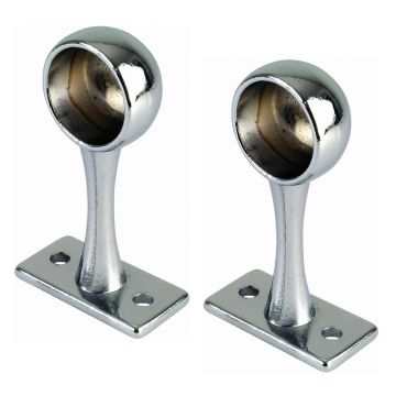 Chrome Rail End Hanging Brackets 19mm