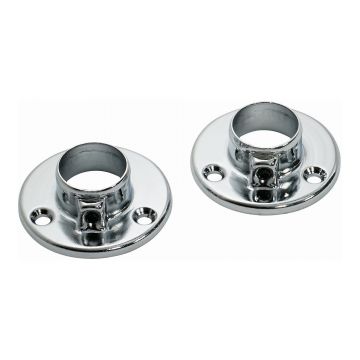 Chrome Rail End Bracket Sockets 25mm