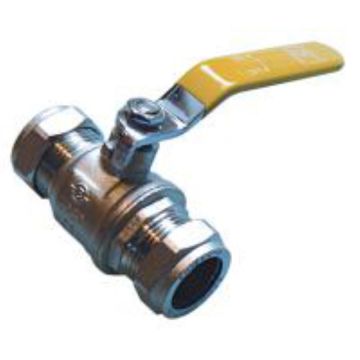 Yellow Handle Lever Ball Valve 22mm