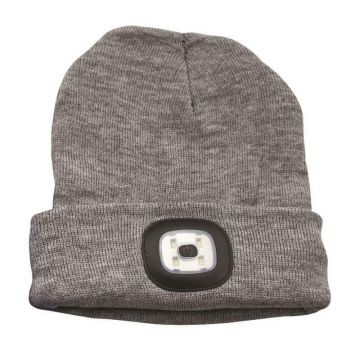 4 SMD USB Rechargeable Headlight Hat - Grey
