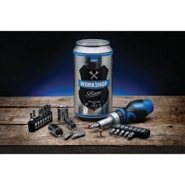 Draper Brew Can Stubby Ratchet Screwdriver & Bit Set