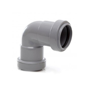 Polypipe WP16 Push Fit Waste Knuckle Bend 90D 40mm Grey