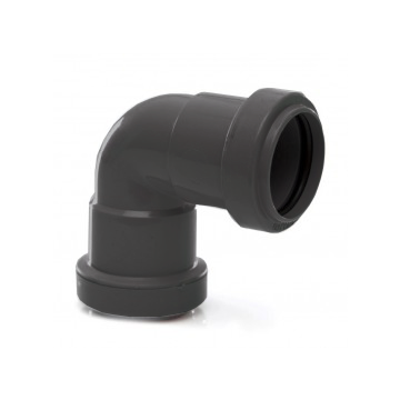 Polypipe WP16 Push Fit Waste Knuckle Bend 90D 40mm Black