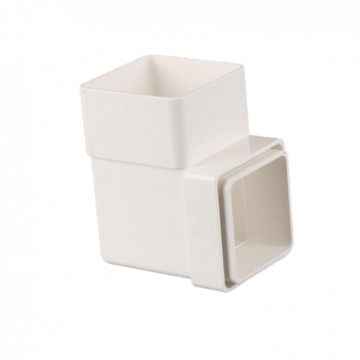 Square Downpipe Bend 92.5D 65mm White