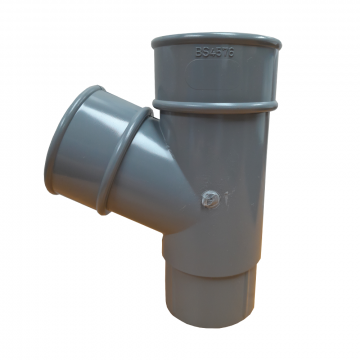 Half Round Downpipe Branch 112.5D Grey 68mm