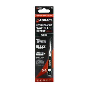 ABRACS Expert Wood Recip Saw Blade 150mm x 19mm x 1.2mm 5PC Pack