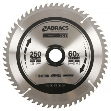 ABRACS Wood TCT Blade 250mm x 30mm x 60T