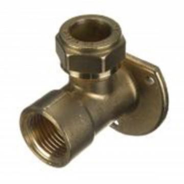 Compression Wall Plate Elbow 90D 15mm x 1/2"