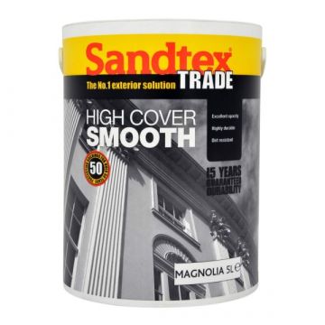 Sandtex Trade High Cover Smooth Masonry Paint Magnolia 5L