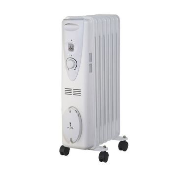 De Vielle Classic 7 Fin Oil Radiator 1500W White