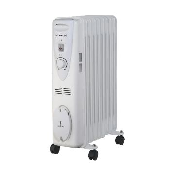 De Vielle 9 Fin Oil Radiator 2000W White