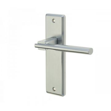 Delta Suite Door Handles on Latchplate Satin Chrome