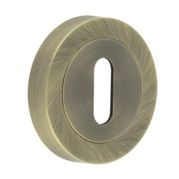 Designer Standard Keyway Escutcheon On Rose Antique Brass