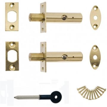 Door Security Bolt EB Twin Pack c/w Key